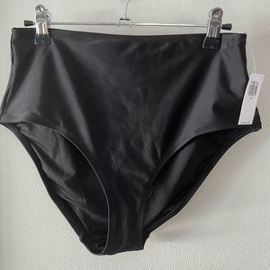 Old Navy High waisted black bikini swim suit bottom Size M NWT